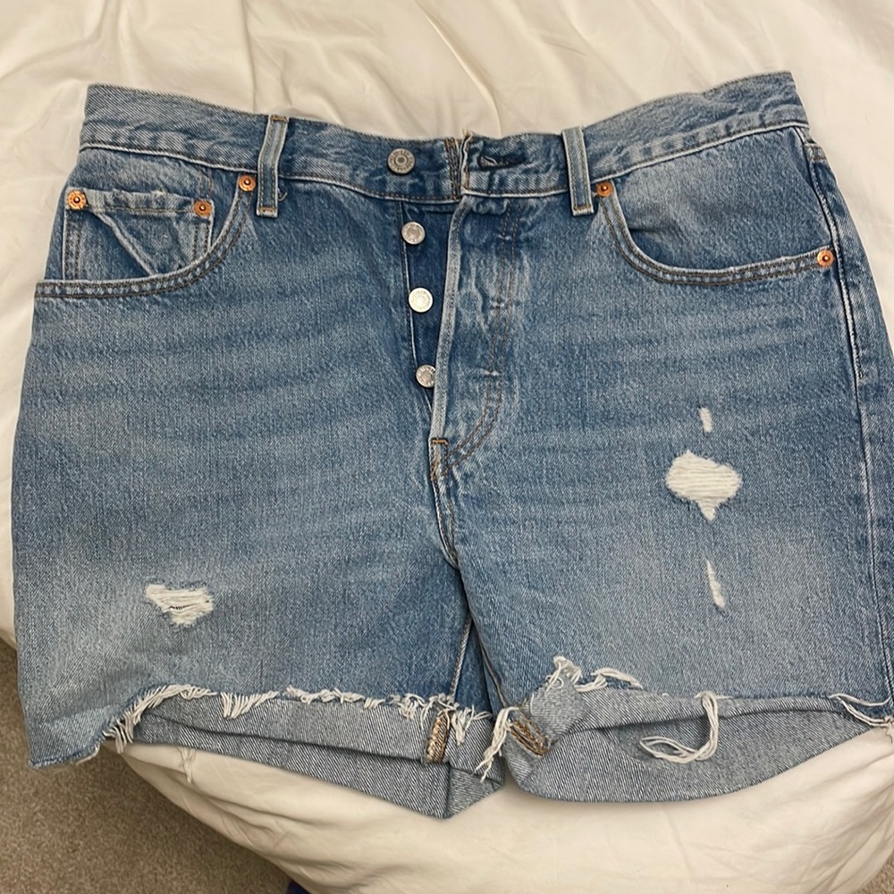 Levi's 501 High Rise Denim Shorts Light Wash 30